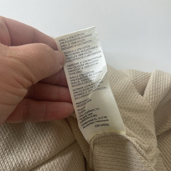 Free People Toni Thermal Sheer Blouse Cream/Tan Small - Picture 15 of 16